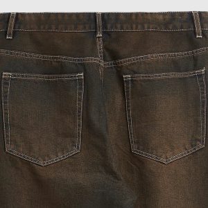 Vintage Rusty Washed Y2K Denim Jeans for a Retro Grunge Aesthetic Look