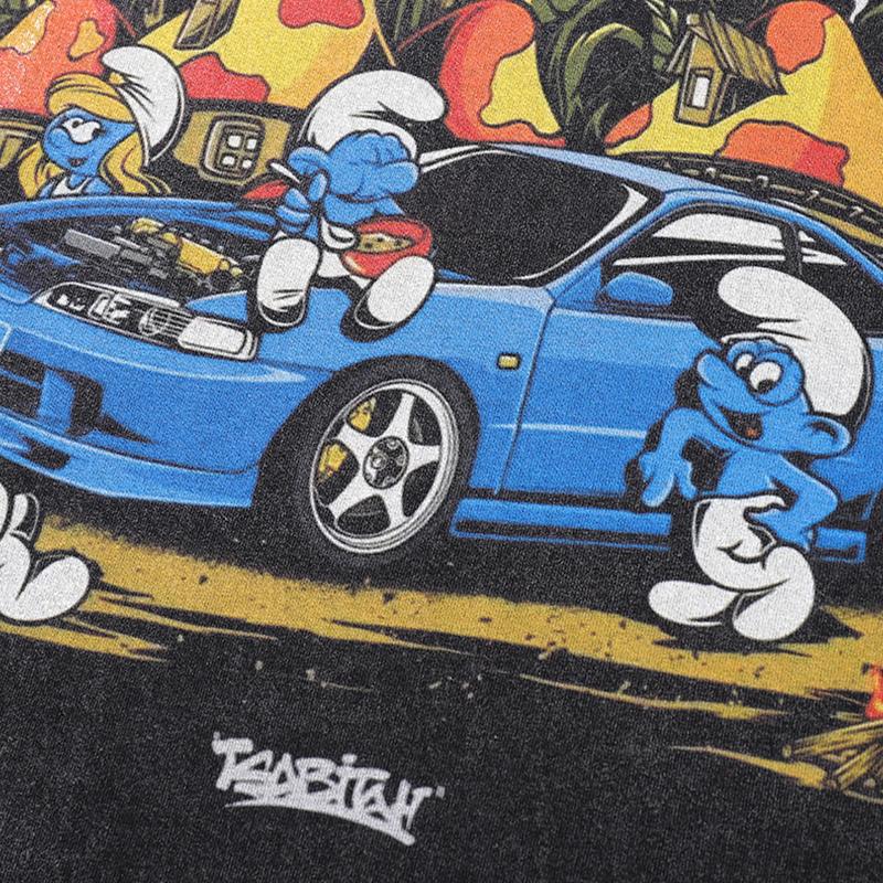 Vintage Smurfs Y2K Oversized T-Shirt for Cute Aesthetic Outfits and Comfy Style