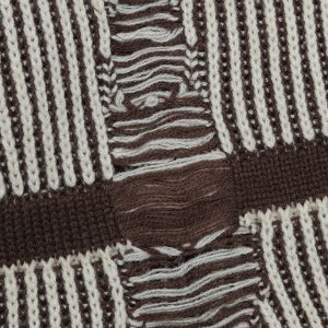 Vintage Stripe Distressed Sweater - Y2K Aesthetic Knit Top for Cozy Grunge Style