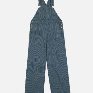 Vintage Stripe Overalls - Y2K Aesthetic Fashion for Cute and Comfy Outfits