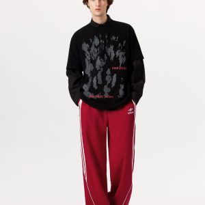 Vintage Stripe Patchwork Y2K Sweatpants for a Cozy Grunge Aesthetic Look