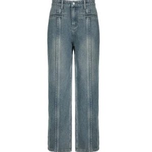 Vintage Wash Y2K Boyfriend Jeans with Cut Design for Trendy Aesthetic Outfits