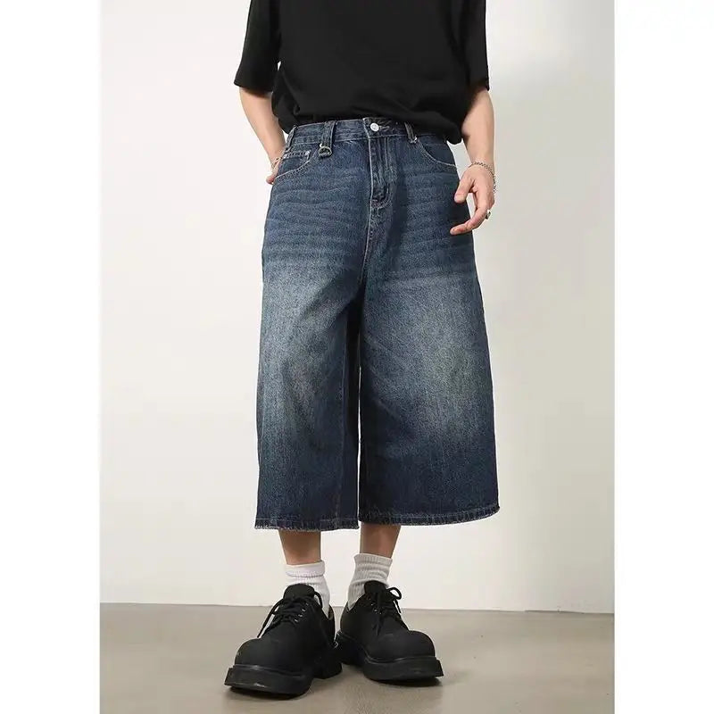 Vintage Washed Baggy Jorts for Y2K Aesthetic Outfits and Grunge Style Looks