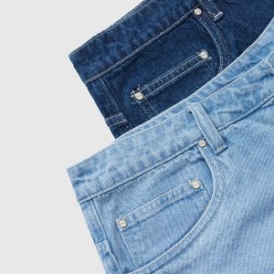 Vintage Washed Denim Jorts for Y2K Aesthetic Outfits and Grunge Style Looks