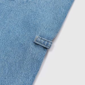 Vintage Washed Denim Jorts for Y2K Aesthetic Outfits and Grunge Style Looks