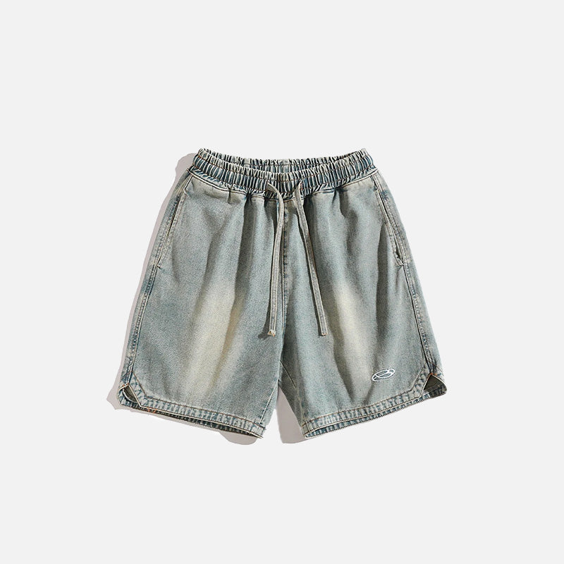 Vintage Washed Denim Shorts for Y2K Aesthetic Outfits and Grunge Style Looks