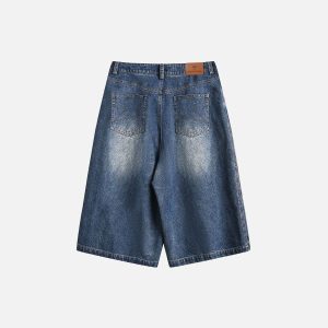 Vintage Washed Longline Jorts for Y2K Aesthetic and Grunge Style Outfits