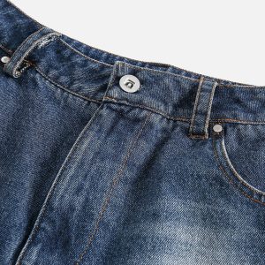 Vintage Washed Longline Jorts for Y2K Aesthetic and Grunge Style Outfits