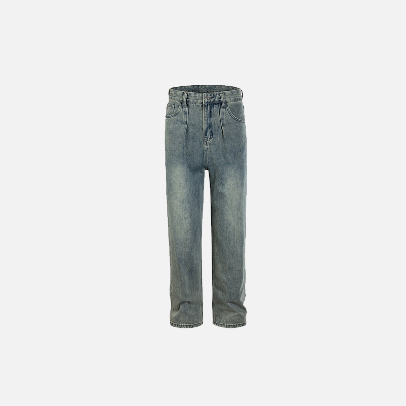 Vintage Washed Loose Jeans for Y2K Aesthetic and Grunge Style Outfits