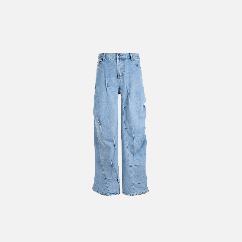 Vintage Washed Twisted Y2K Jeans for a Trendy Grunge Aesthetic Look