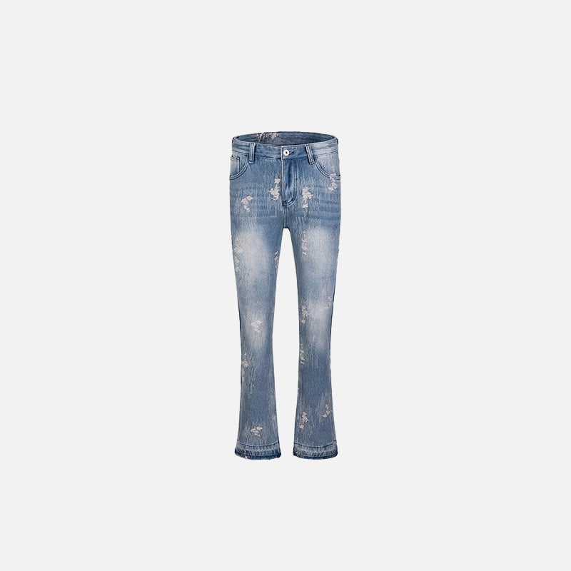 Vintage Washed Y2K Distressed Jeans for a Trendy Grunge Aesthetic Look