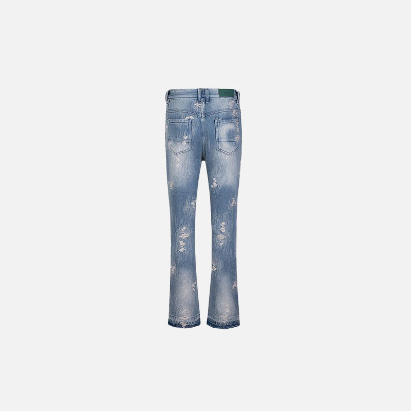 Vintage Washed Y2K Distressed Jeans for a Trendy Grunge Aesthetic Look