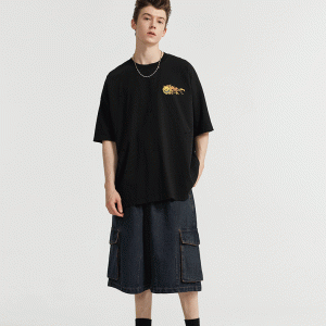 Vintage Y2K Denim Cargo Jorts for a Retro Aesthetic Look and Comfy Style