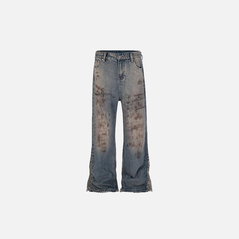 Vintage Y2K Grunge Washed Denim Cargo Pants for Aesthetic Outfits and Comfy Style