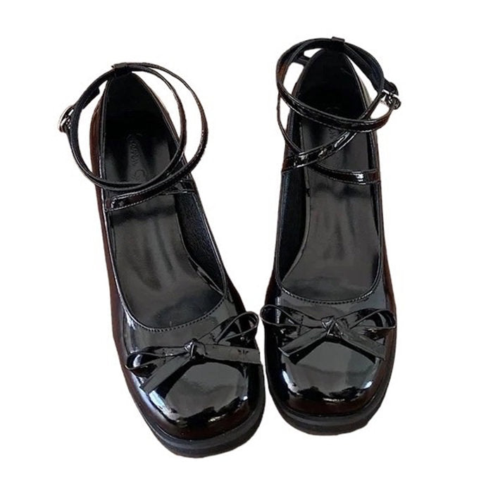 Vintage Y2K Lacquered Mary Janes for Coquette Aesthetic and Retro Fashion Lovers