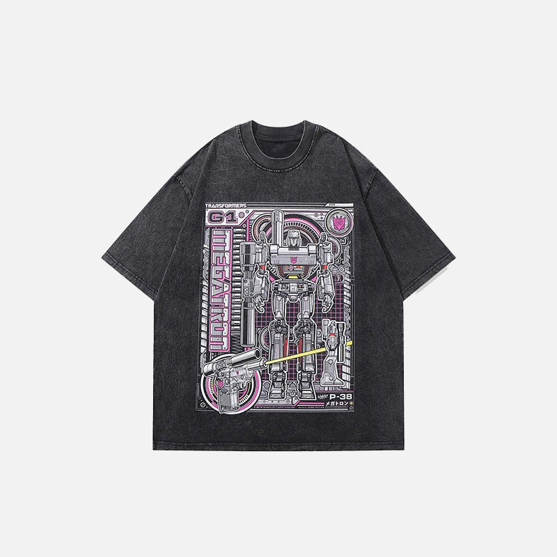 Vintage Y2K Loose Anime Robot T-Shirt - Retro Aesthetic Graphic Tee for Trendy Outfits