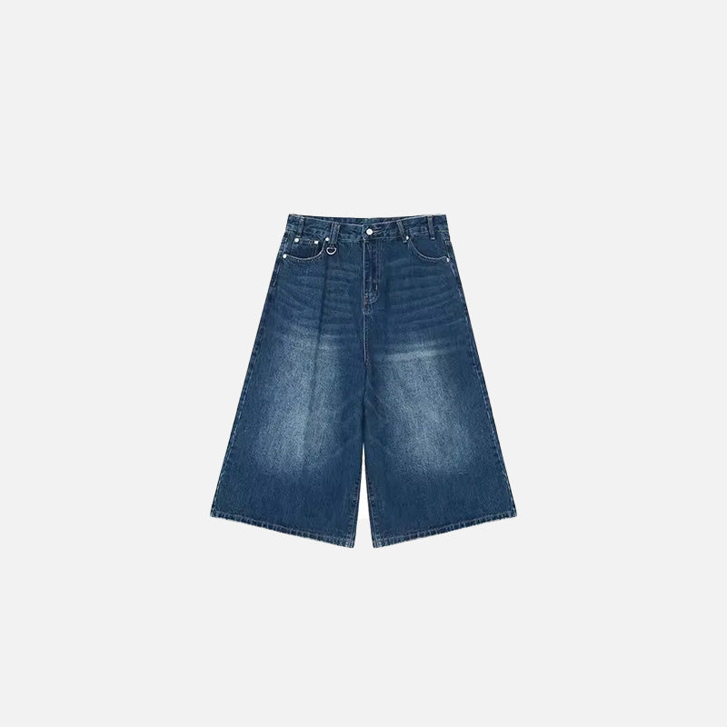 Vintage Y2K Wide-Leg Denim Jorts for a Retro Aesthetic Look