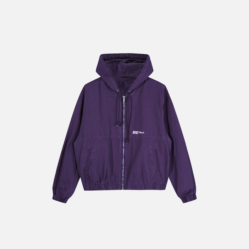 Vintage Y2K Zip-Up Jacket: Retro Aesthetic Outerwear for Cozy, Stylish Looks