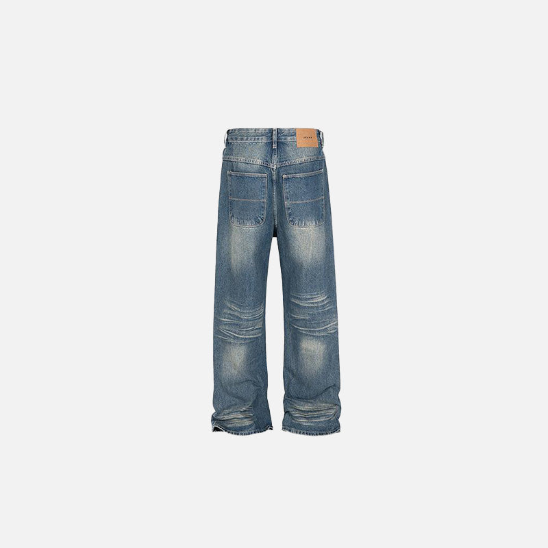 Washed Blue Y2K Loose Jeans for a Trendy Grunge Aesthetic Look