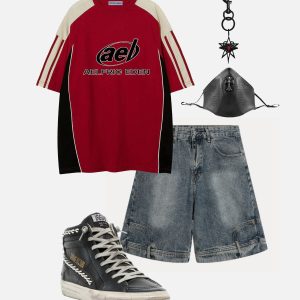 Washed Reverse Jorts: Trendy Y2K Fashion for Aesthetic Outfits and Grunge Style