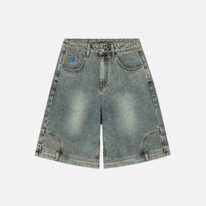 Washed Reverse Jorts: Trendy Y2K Fashion for Aesthetic Outfits and Grunge Style