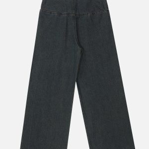 Washed Vintage Loose Jeans for Y2K Aesthetic and Grunge Style Outfits