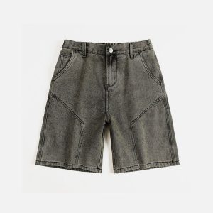 Washed Vintage Y2K Jorts for a Retro Grunge Aesthetic - Perfect for Casual Outfits