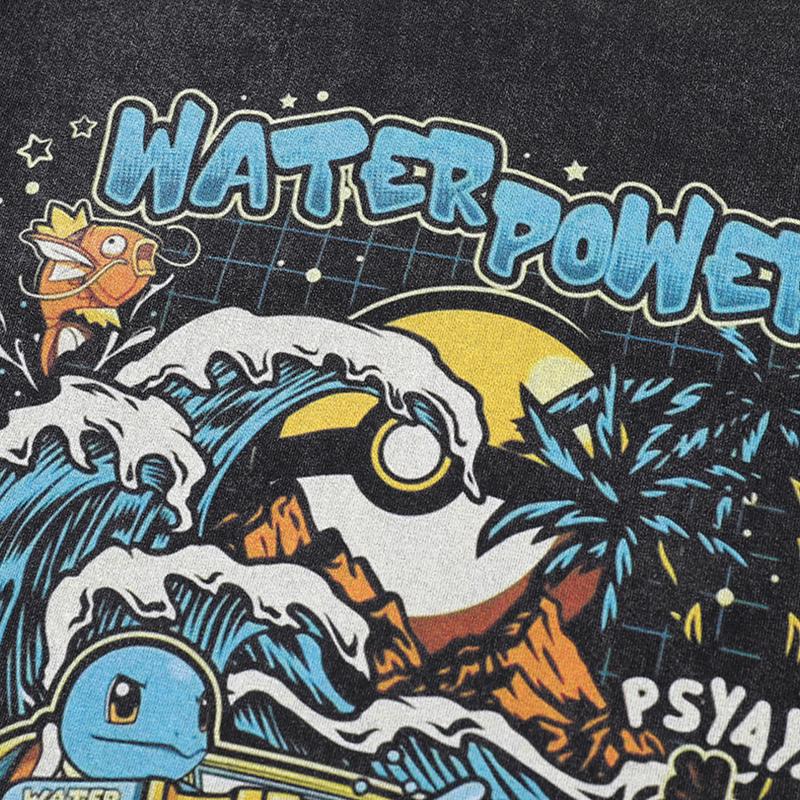 Washed Water Power Graphic Tee - Y2K Aesthetic Cute Top for Trendy Outfits