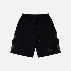 Wavy Patchwork Shorts - Y2K Aesthetic Cargo Style for Trendy Summer Outfits