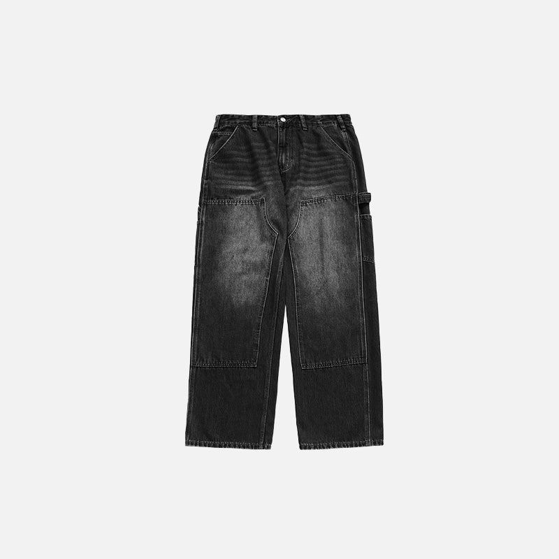 Wide-Leg Baggy Cowboy Jeans for Y2K Aesthetic and Grunge Style Outfits