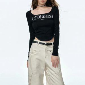 Wide Neck Corset Crop Top - Y2K Aesthetic Cute Top for Coquette and Grunge Styles