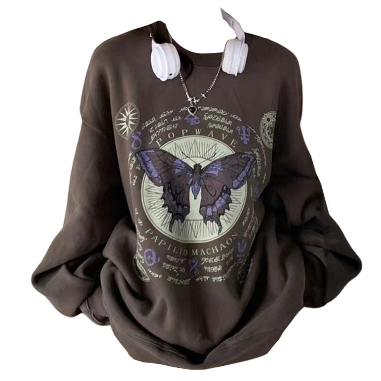 Witchy Butterfly Y2K Aesthetic Sweatshirt - Cozy Grunge Style for Unique Fashion Lovers