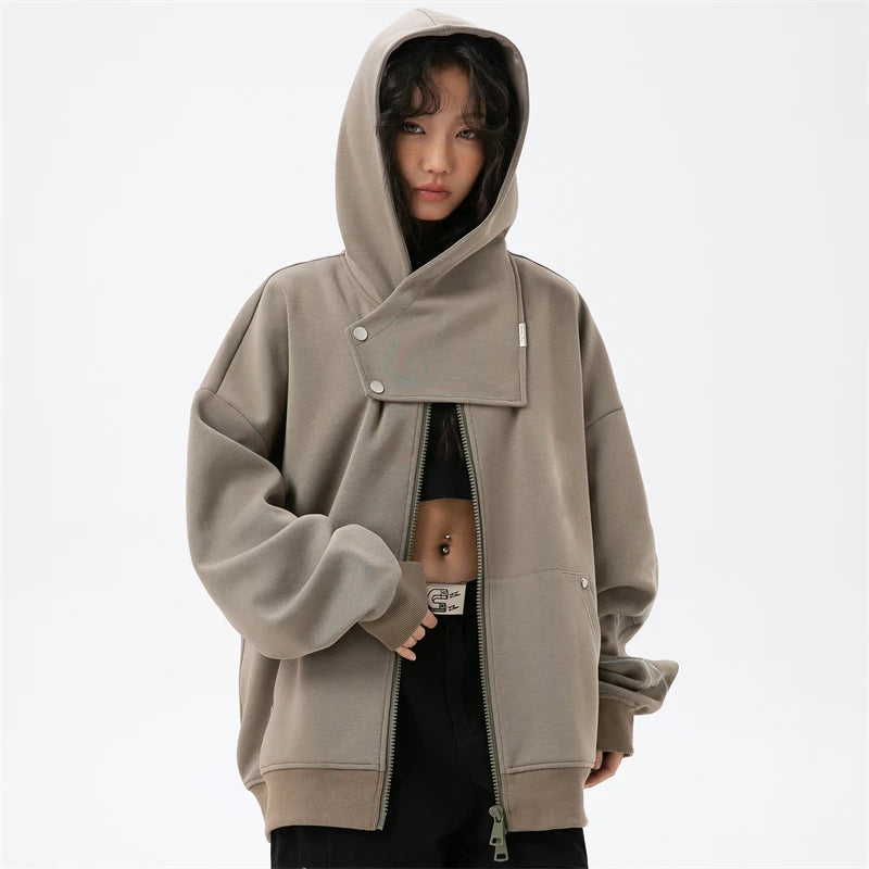 Women's Y2K Aesthetic Cozy Zip-Up Hoodie for Comfy Grunge and Coquette Outfits