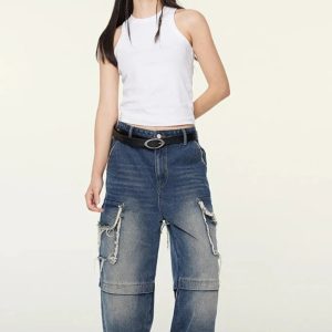 Women's Y2K Aesthetic Washed Solid Tank Top - Cute and Comfy for Everyday Outfits