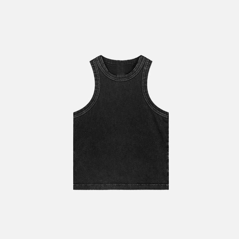 Women's Y2K Aesthetic Washed Solid Tank Top - Cute and Comfy for Everyday Outfits