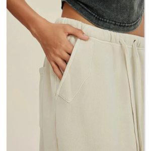 Women's Y2K Retro Loose Cargo Skirt with Slit Pockets for Aesthetic Outfits