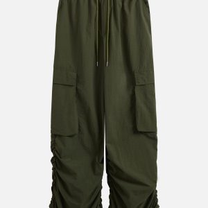 Wrinkle Foot Mouth Cargo Pants - Y2K Aesthetic Grunge Style for Trendy Outfits