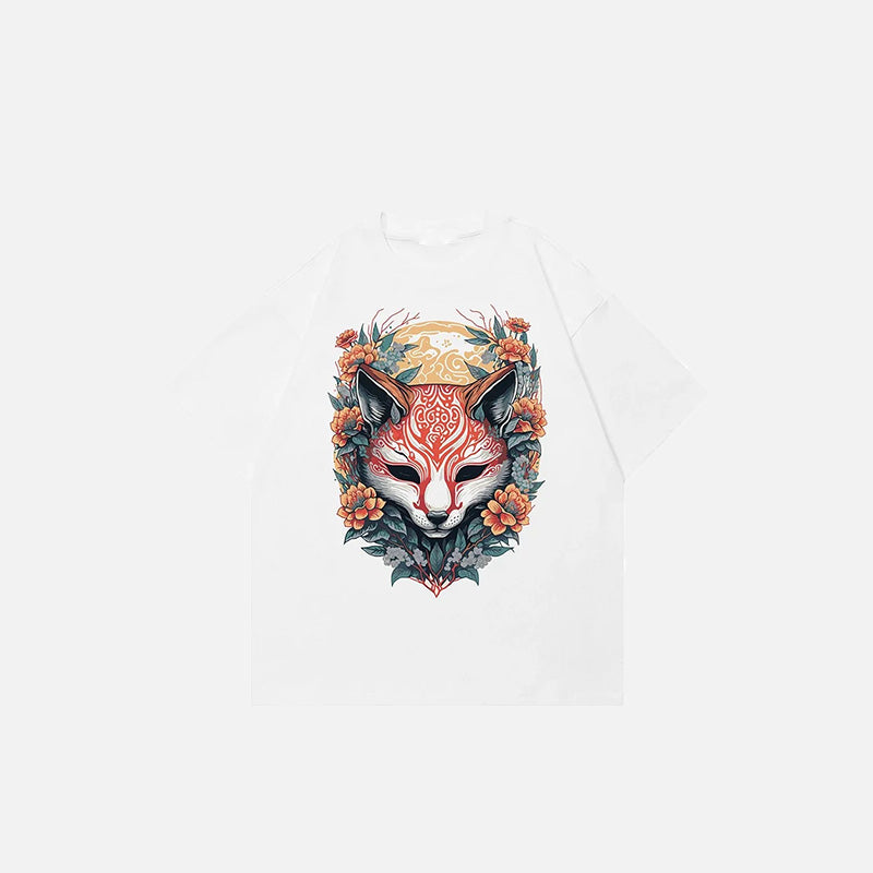 Y2K Aesthetic Ancient Fox Print Graphic T-Shirt for Trendy Coquette Style