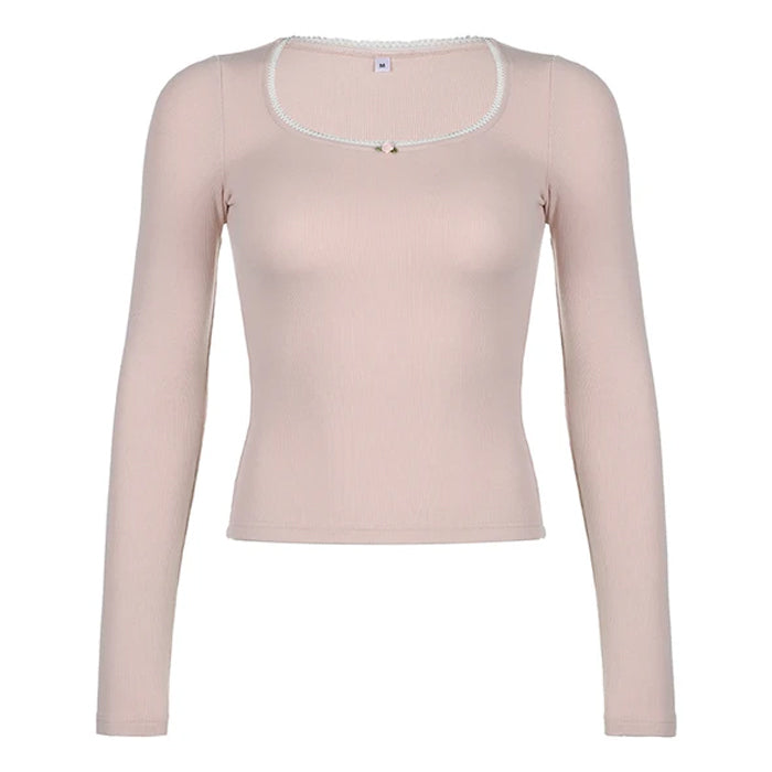 Y2K Aesthetic Baby Rose Pink Cute Crop Top for Trendy Outfits and Comfy Style