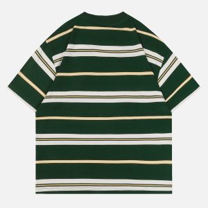 Y2K Aesthetic Basic Stripe Tee - Cute and Comfy Top for Effortless Style