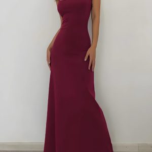 Y2K Aesthetic Bodycon Maxi Dress - Trendy Coquette Style for Effortless Chic Looks