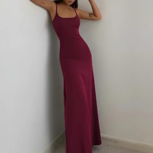 Y2K Aesthetic Bodycon Maxi Dress - Trendy Coquette Style for Effortless Chic Looks