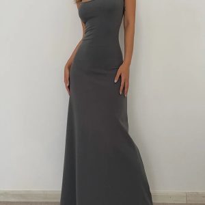 Y2K Aesthetic Bodycon Maxi Dress - Trendy Coquette Style for Effortless Chic Looks