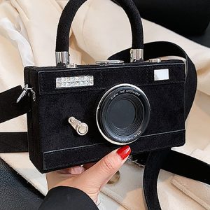 Y2K Aesthetic Camera Design Box Bag - Trendy Coquette Style Accessory for Fashion Lovers