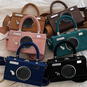 Y2K Aesthetic Camera Design Box Bag - Trendy Coquette Style Accessory for Fashion Lovers