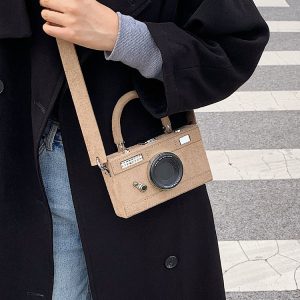 Y2K Aesthetic Camera Design Box Bag - Trendy Coquette Style Accessory for Fashion Lovers