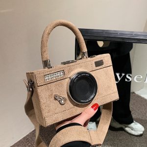 Y2K Aesthetic Camera Design Box Bag - Trendy Coquette Style Accessory for Fashion Lovers