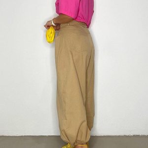 Y2K Aesthetic Cargo Loose Fit Pants for Trendy Grunge and Coquette Outfits