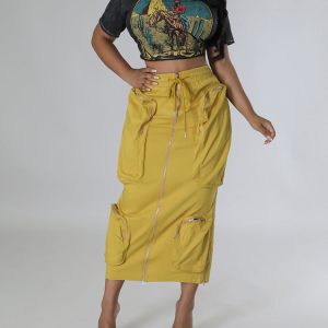 Y2K Aesthetic Cargo Pocket Zipper Skirt - Trendy Grunge Style for Effortless Outfits