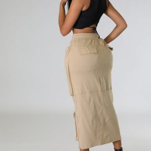 Y2K Aesthetic Cargo Pocket Zipper Skirt - Trendy Grunge Style for Effortless Outfits